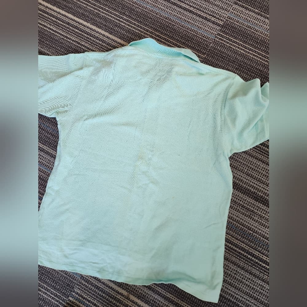 Vintage Eddie Bauer Light Turqiouse Polo Style Shirt Made in USA - Thumbnail 8
