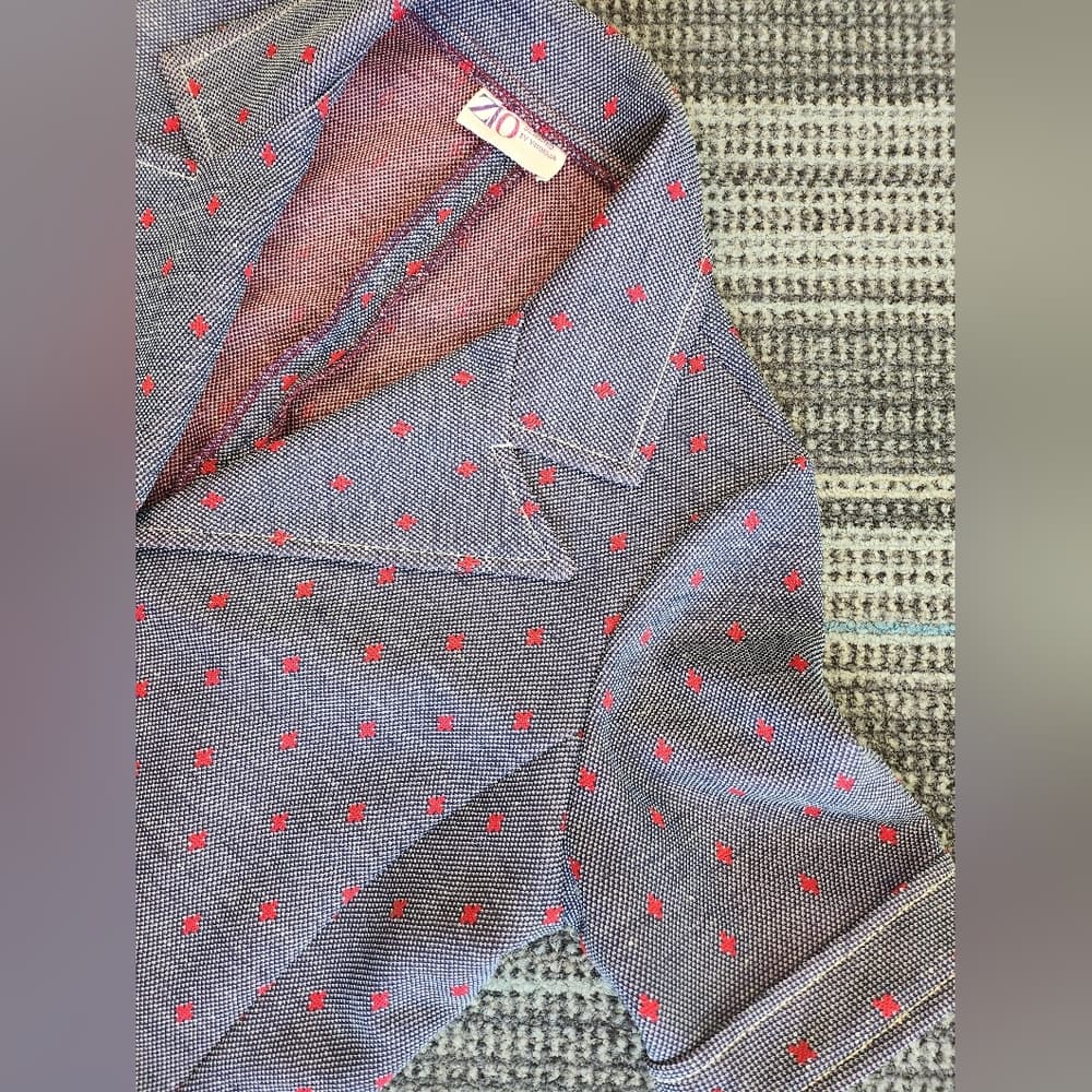 Cute Vintage 1990s or Y2K Red and Purple Zio Blazer with Pockets - Thumbnail 3