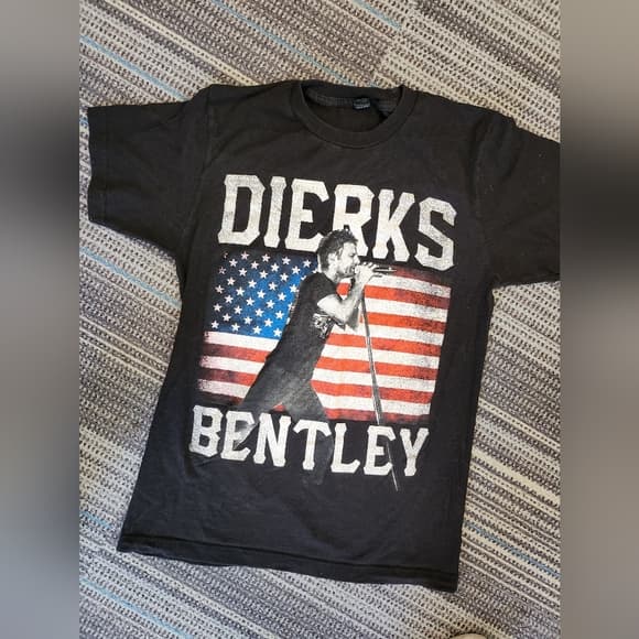 Dierks Bently Concert Tour Band Tee Black American Flag Shirt - Thumbnail 8