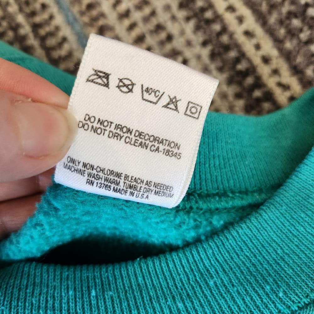 Vintage Unisex 1990s Green Washington Pullover Sweatshirt - Thumbnail 4