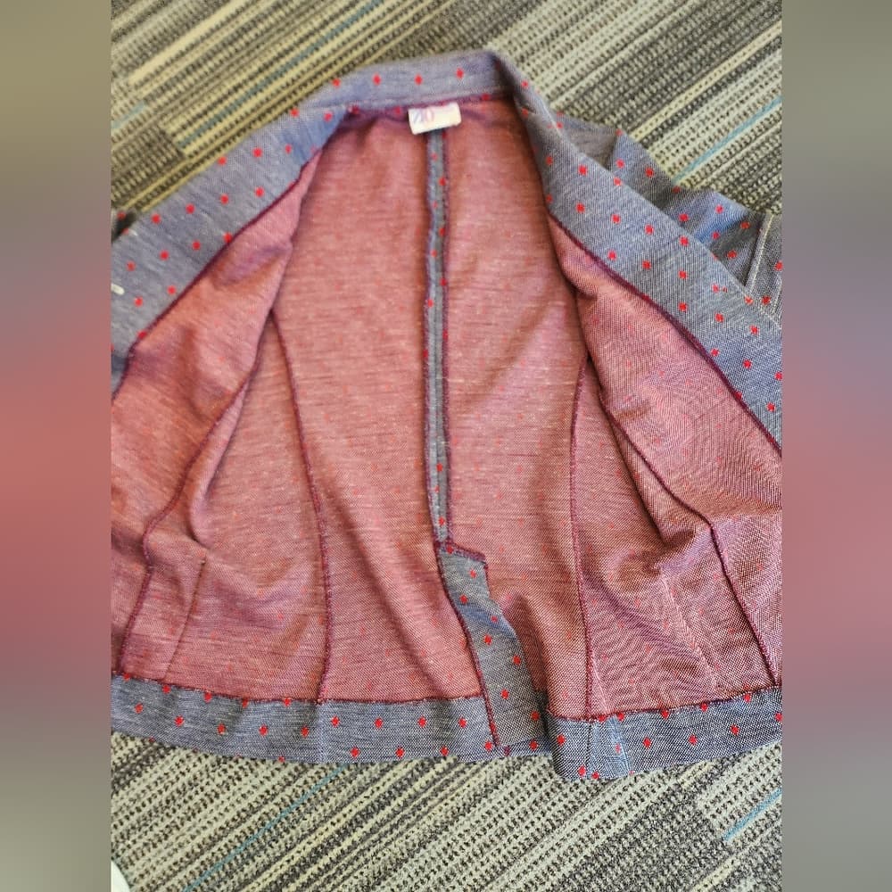 Cute Vintage 1990s or Y2K Red and Purple Zio Blazer with Pockets - Thumbnail 5