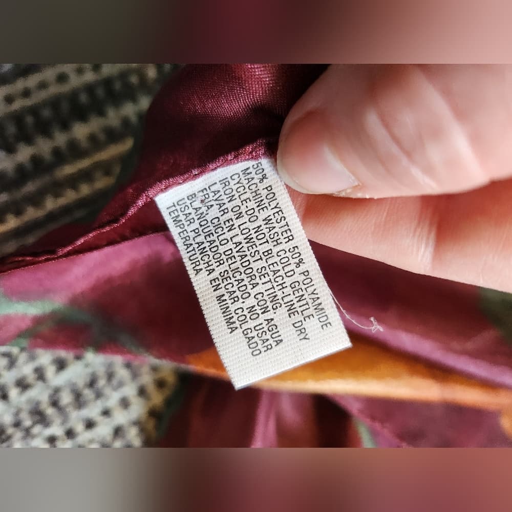 Plumb Color Floral Italian Made Scarf - Thumbnail 2