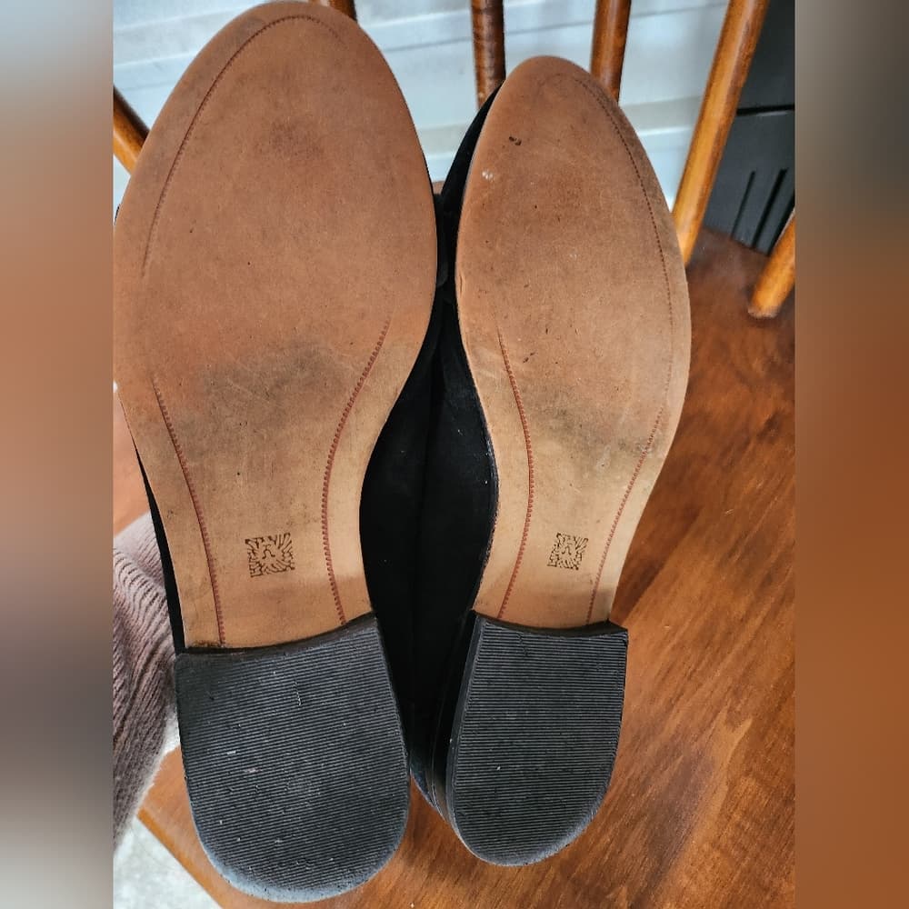 Ann Klein Black Suede Studded Dress Flats - Thumbnail 2