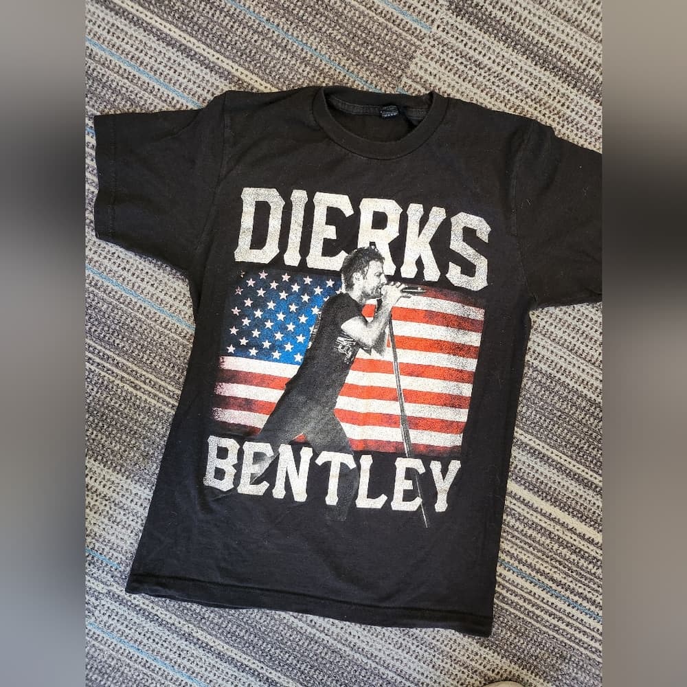 Dierks Bently Concert Tour Band Tee Black American Flag Shirt - Thumbnail 7