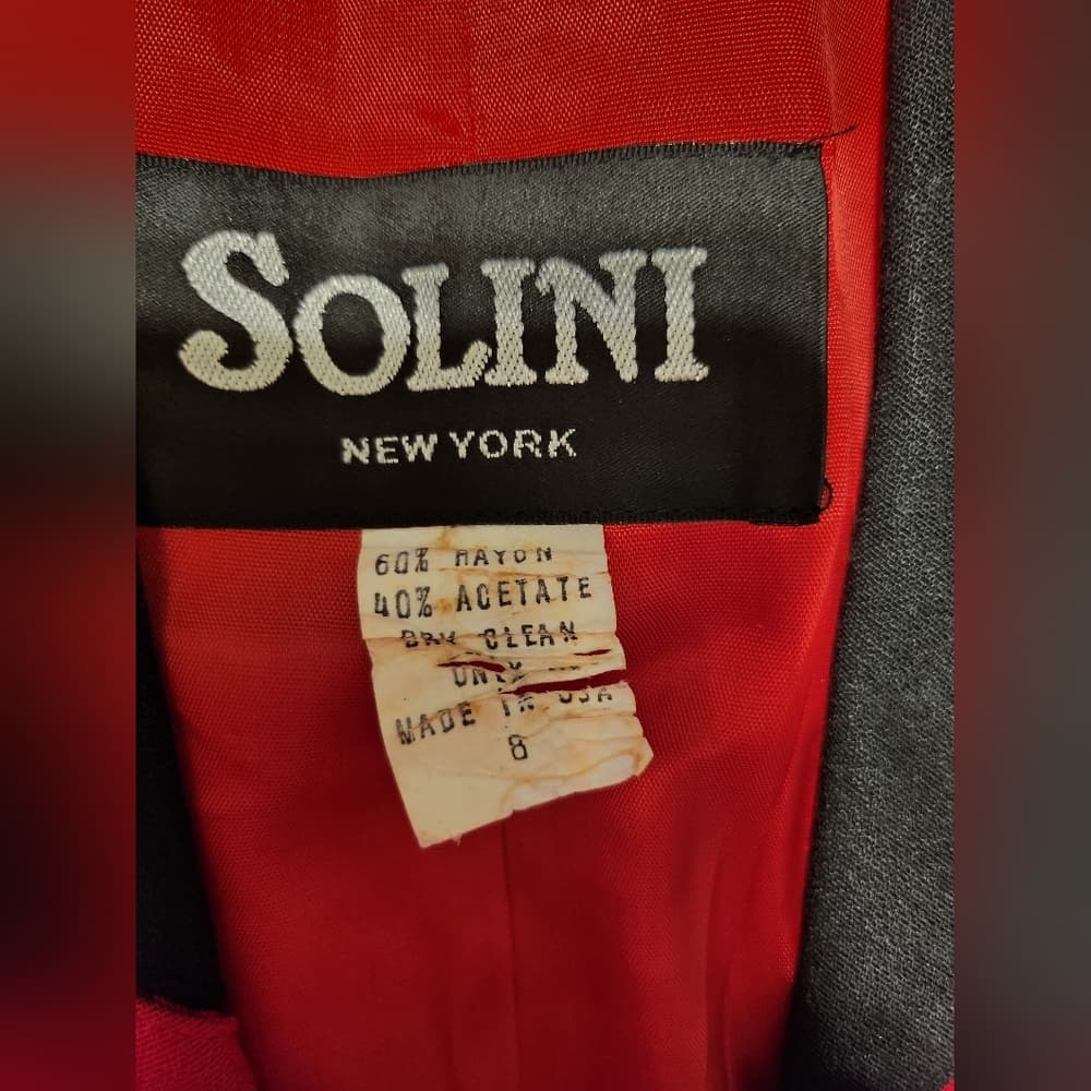 Vintage Red and Black Solini New York 80s Blazer Made in USA - Thumbnail 6