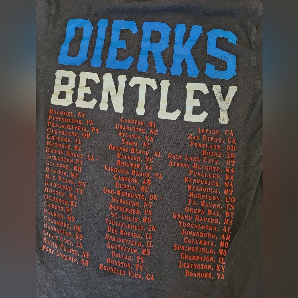 Dierks Bently Concert Tour Band Tee Black American Flag Shirt - Thumbnail 2