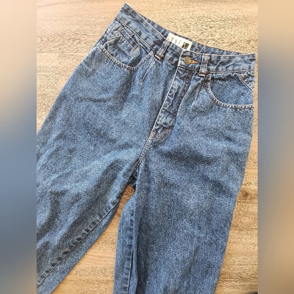 Vintage Syncs By UNIONBAY Denim Pleated front Mom Jeans High Waist - Thumbnail 4