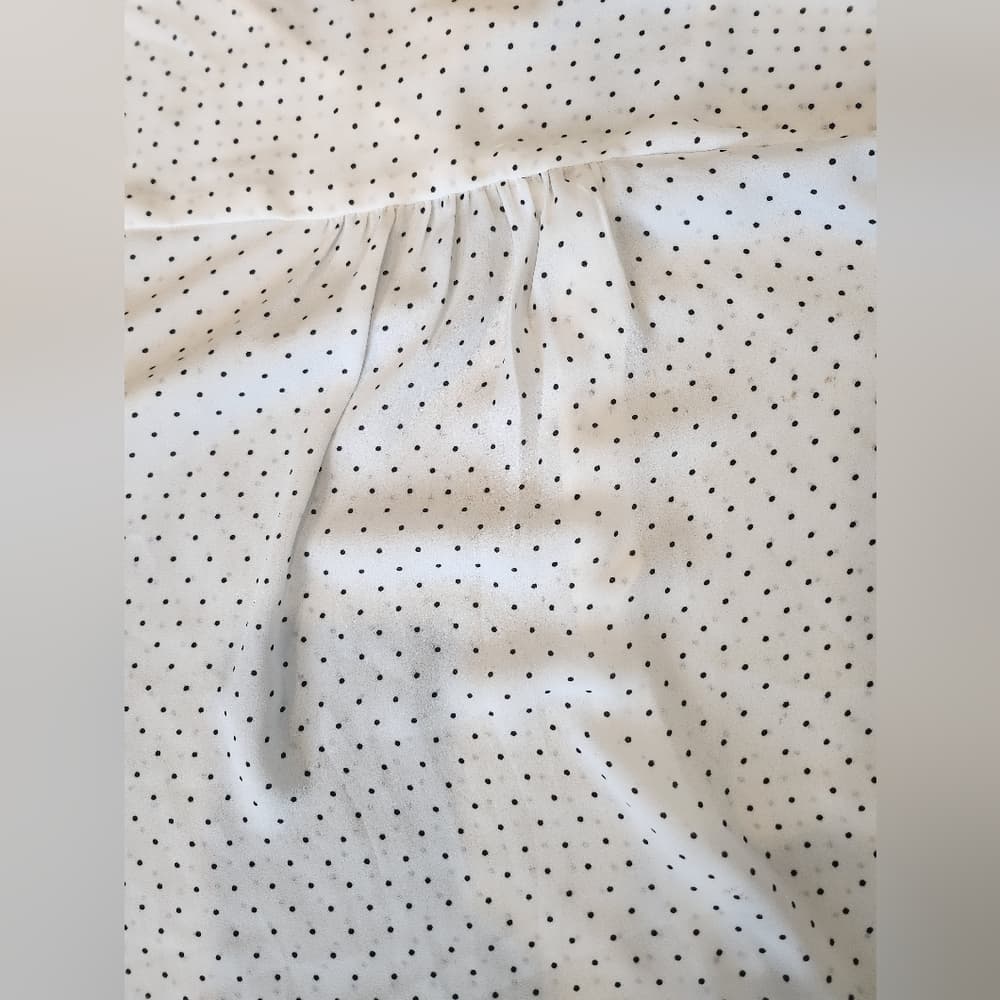 Philosophy White and Black Polkadot Short Sleeve Blouse - Thumbnail 8