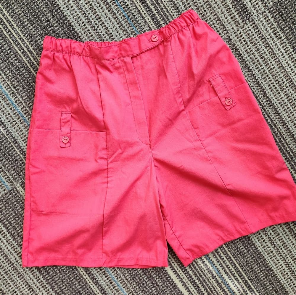 Vintage 90s Pink Stretchy High Waist Mom Shorts - Thumbnail 14
