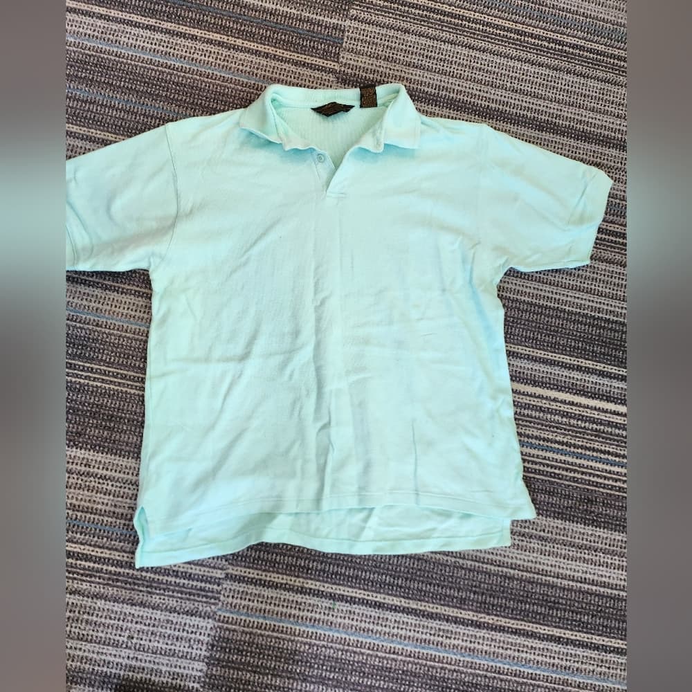Vintage Eddie Bauer Pale Yellow Polo Style Shirt Made in USA - Thumbnail 7