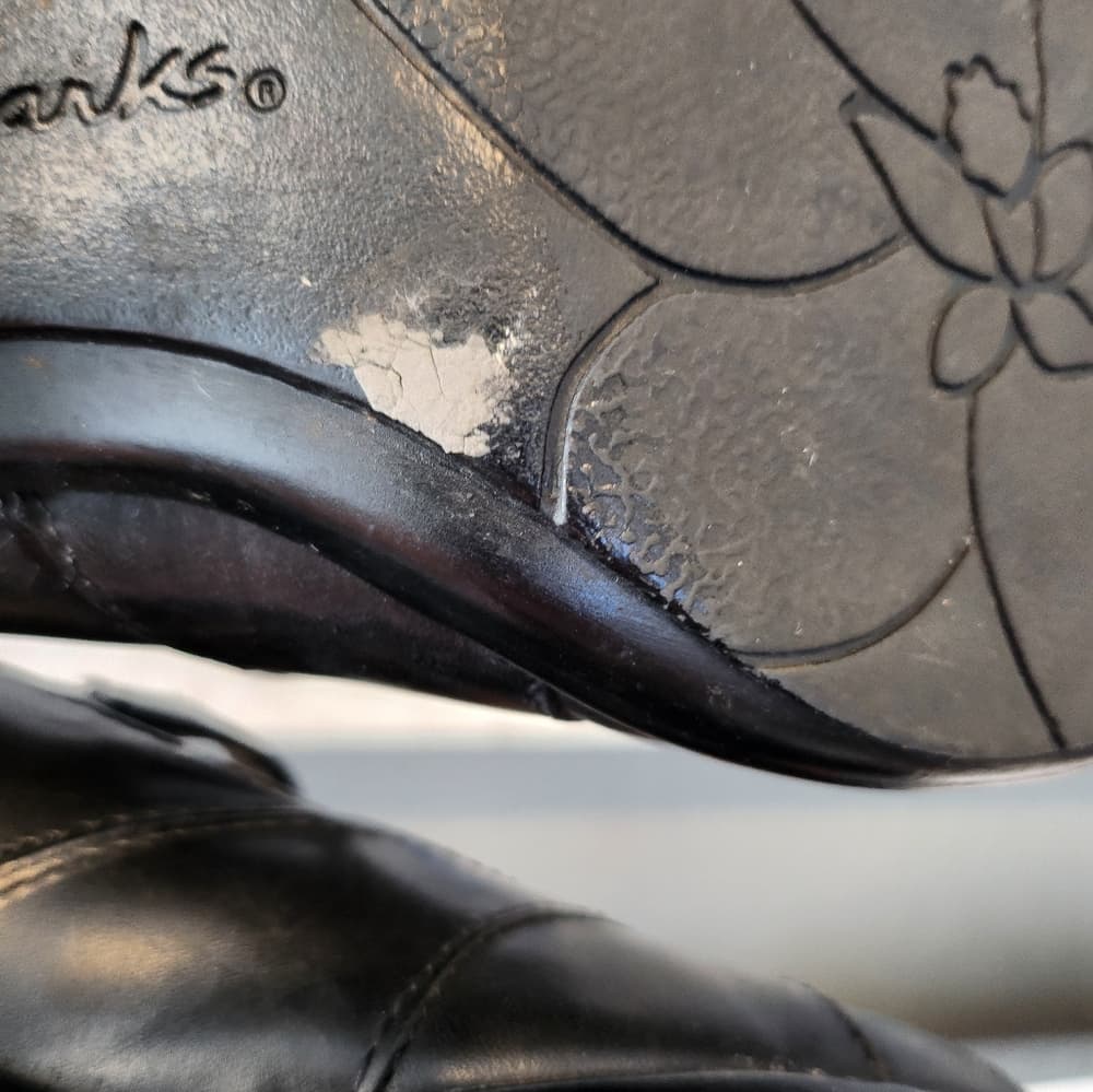 Clarks Black Leather Mary Jane Block Heel Slip On - Thumbnail 6