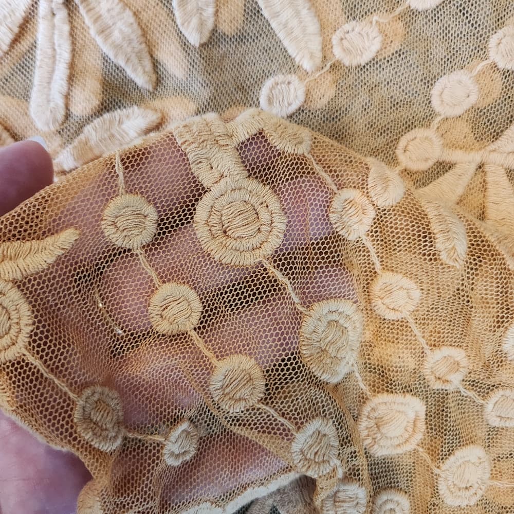 Zara Oversize Crochet Lace Sheer Top Rusty Orange - Thumbnail 3