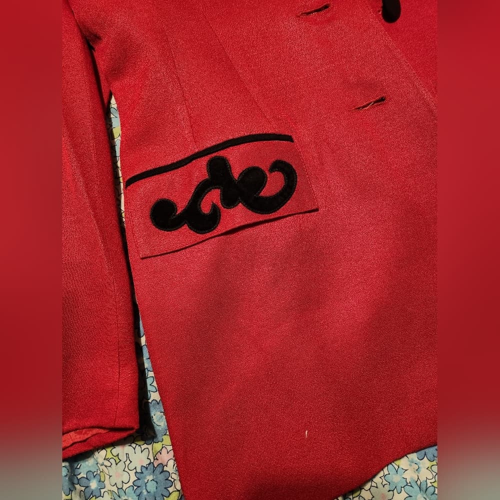 Vintage Red and Black Solini New York 80s Blazer Made in USA - Thumbnail 3