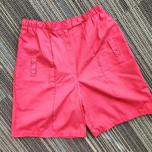 Vintage 90s Pink Stretchy High Waist Mom Shorts - Thumbnail 15