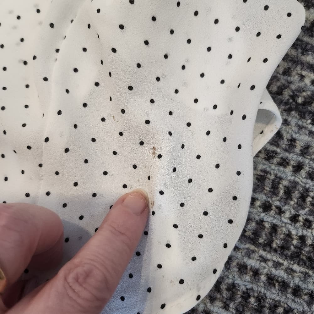 Philosophy White and Black Polkadot Short Sleeve Blouse - Thumbnail 3