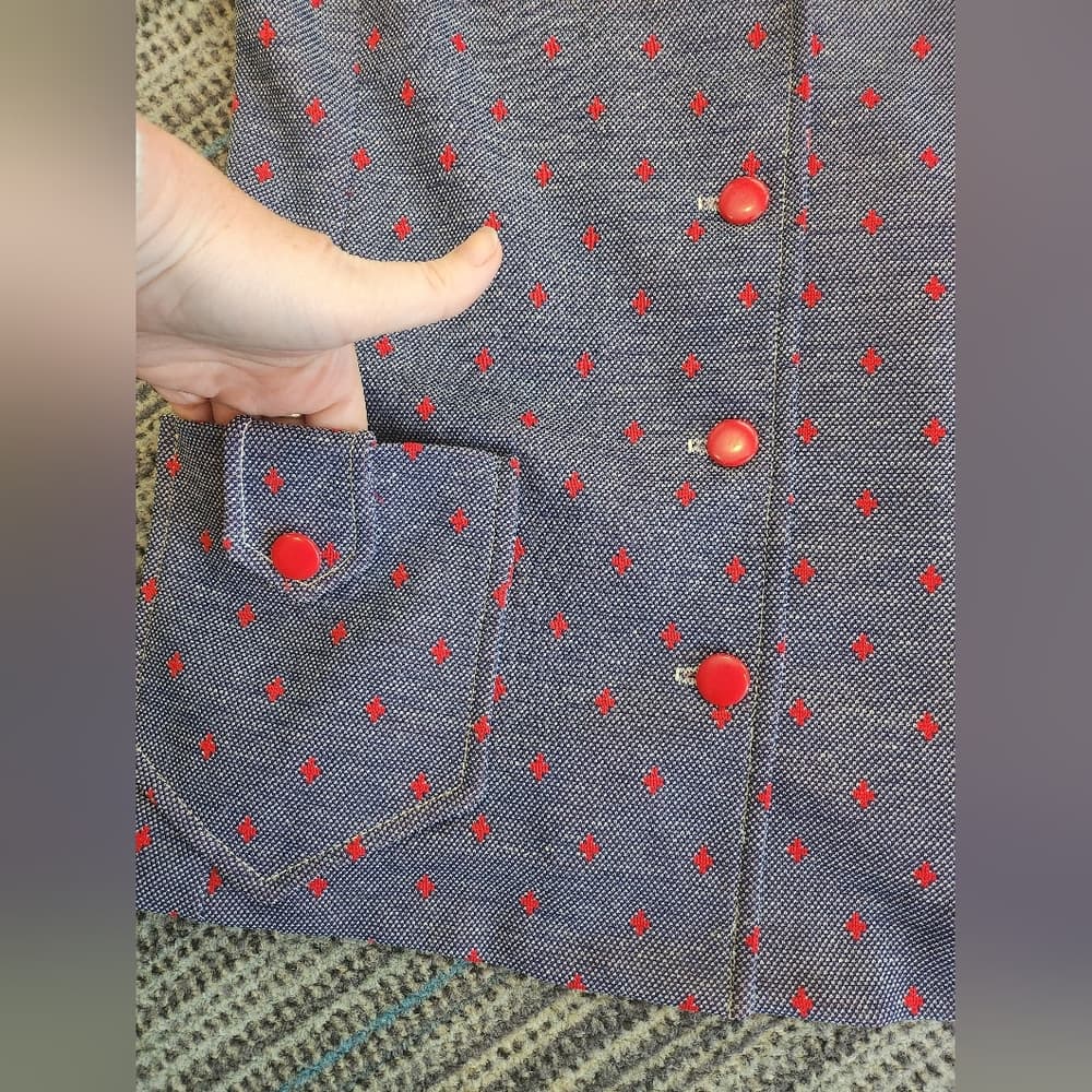 Cute Vintage 1990s or Y2K Red and Purple Zio Blazer with Pockets - Thumbnail 4