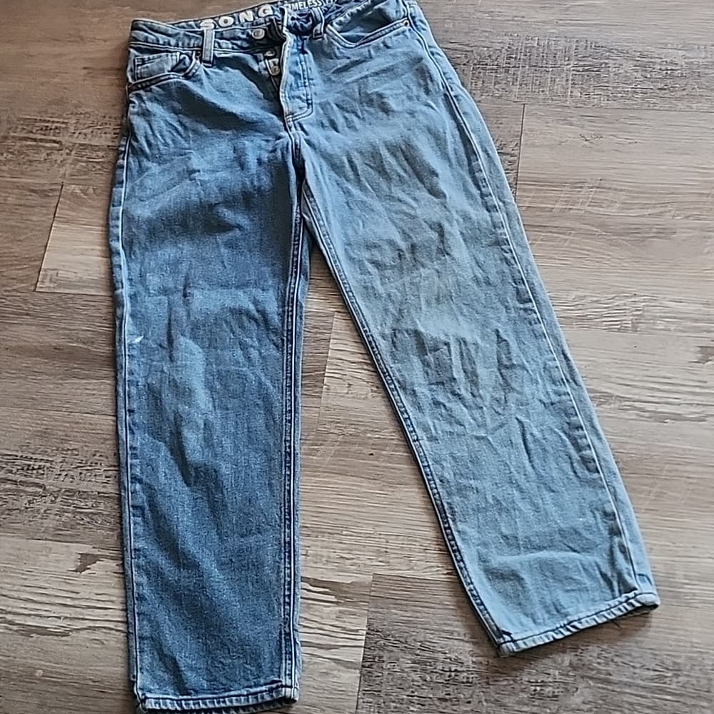 S.O.N.G Light Denim Timeless Fit Retro Style Button Fly Jeans 10" rise - Thumbnail 8