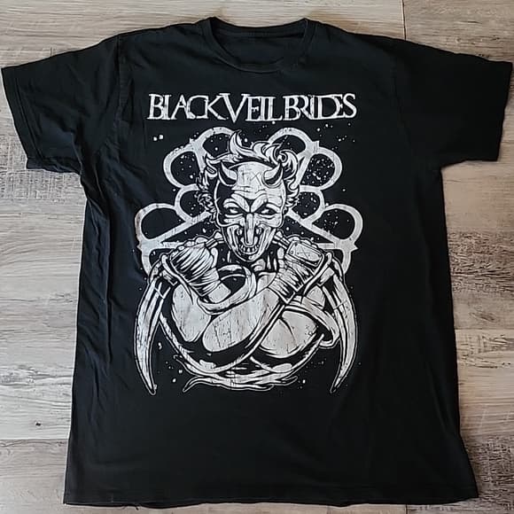 Black Veil Brides Unisex Metal Band T Shirt Black and White Unisex - Thumbnail 5