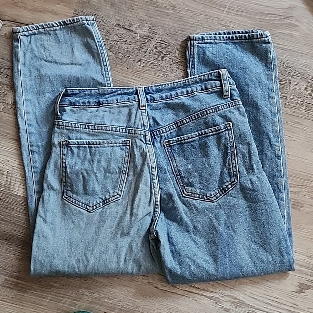 S.O.N.G Light Denim Timeless Fit Retro Style Button Fly Jeans 10" rise - Thumbnail 7