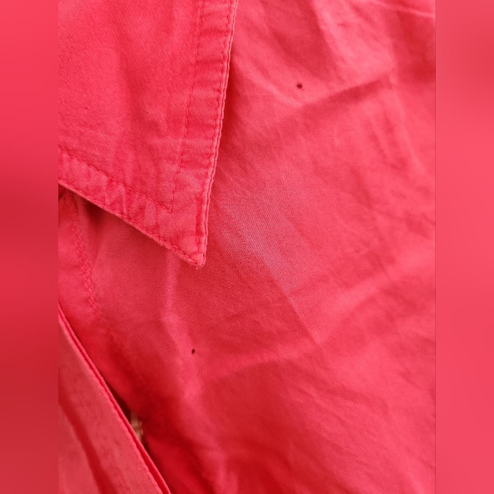 Vintage Pink 100% Silk Button Up cute Slit Side Back Button Sophisticates Top - Thumbnail 11