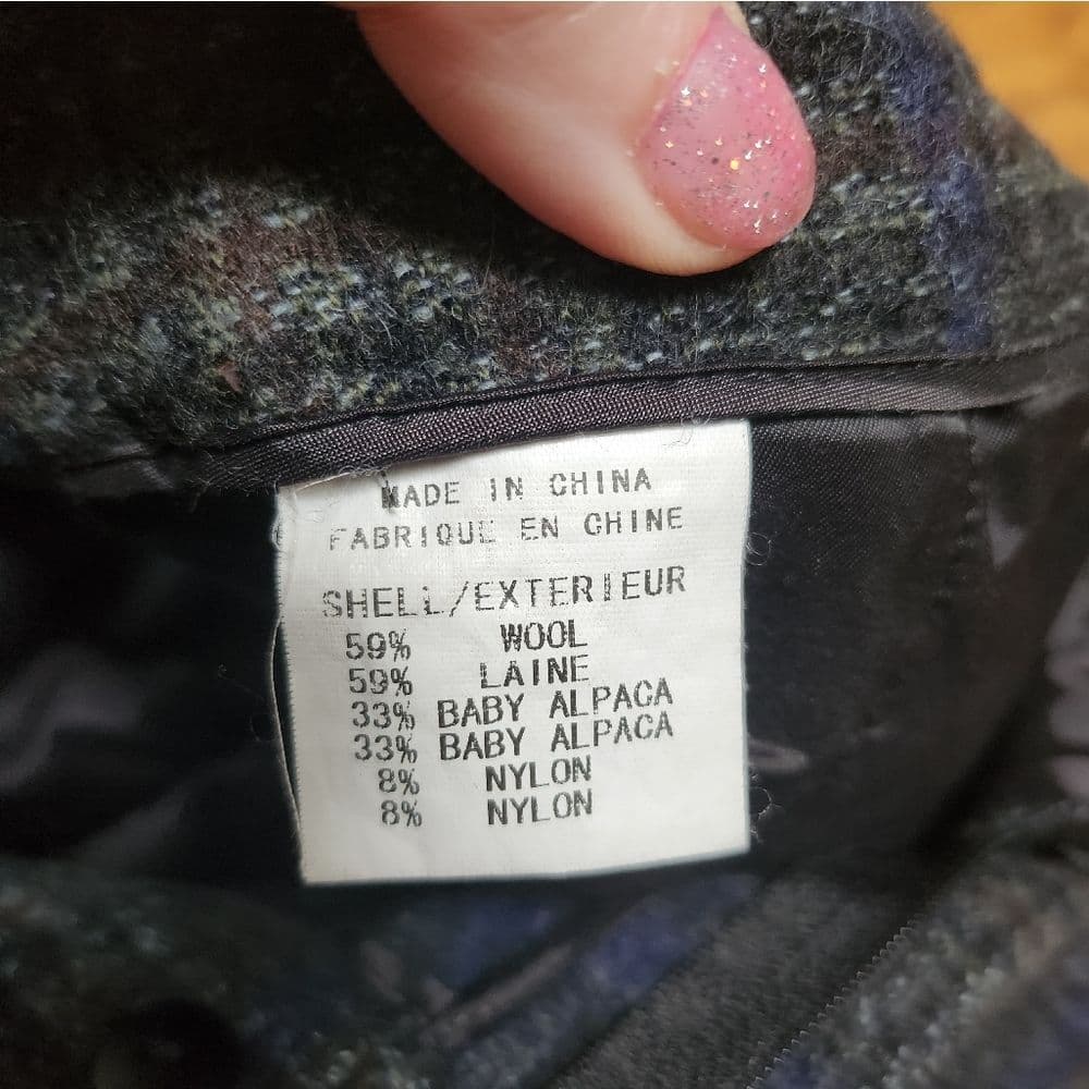 Theory Charcoal and Blue Alpaca Wool Blend Dress Shorts - Thumbnail 7