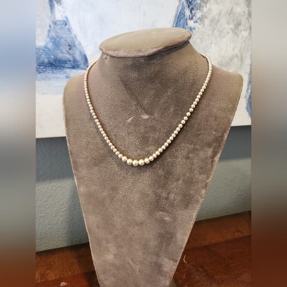 Vintage 16" Princess Faux Pearl Beaded Necklace - Thumbnail 9