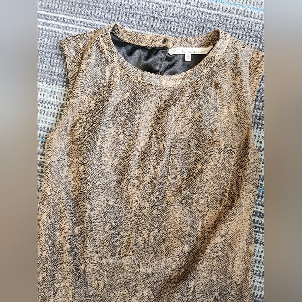 RACHEL Rachel Roy Cute Brown Snake Print Dress - Thumbnail 15