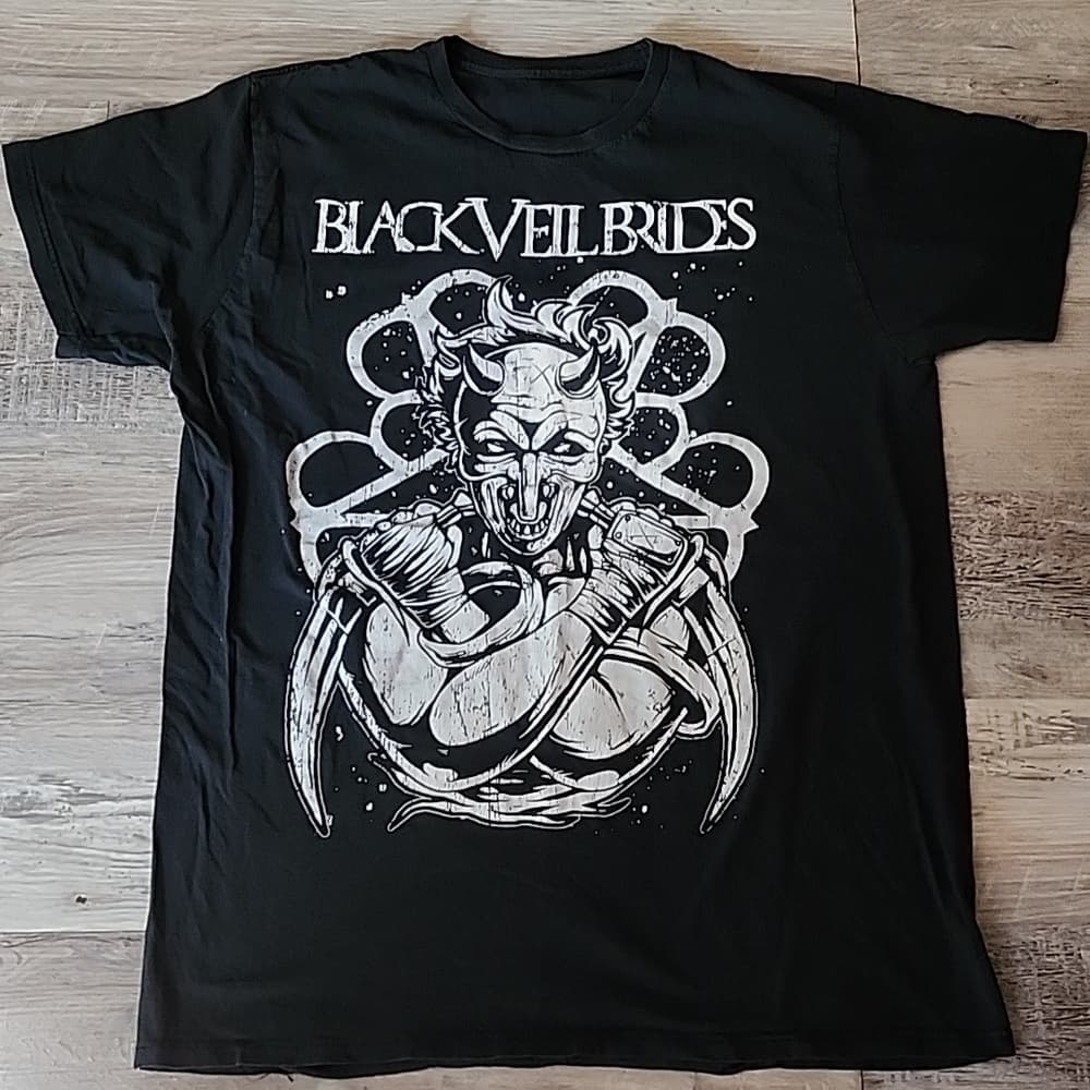 Black Veil Brides Unisex Metal Band T Shirt Black and White Unisex - Thumbnail 4