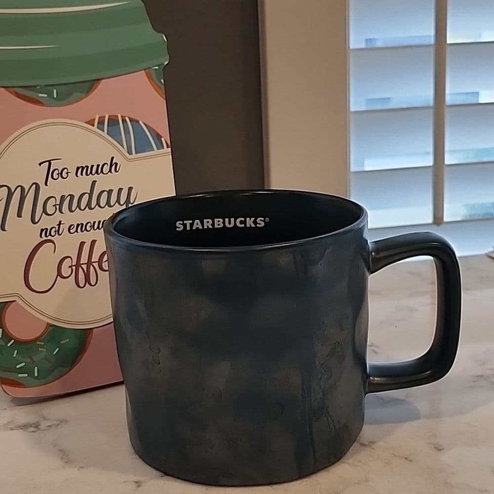 Teal Green Hammered Look Large Starbucks Coffee MUG 14 OZ - Thumbnail 7