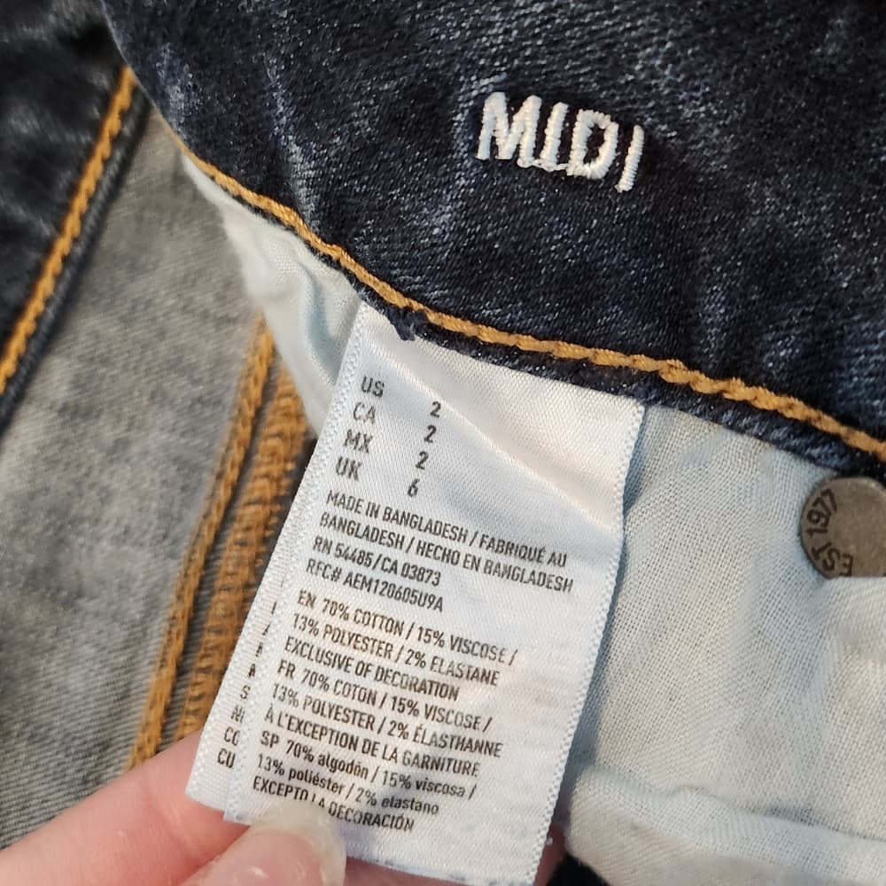 America Eagle Outfitters Blue Denim Cut Off Jean Shorts - Thumbnail 6