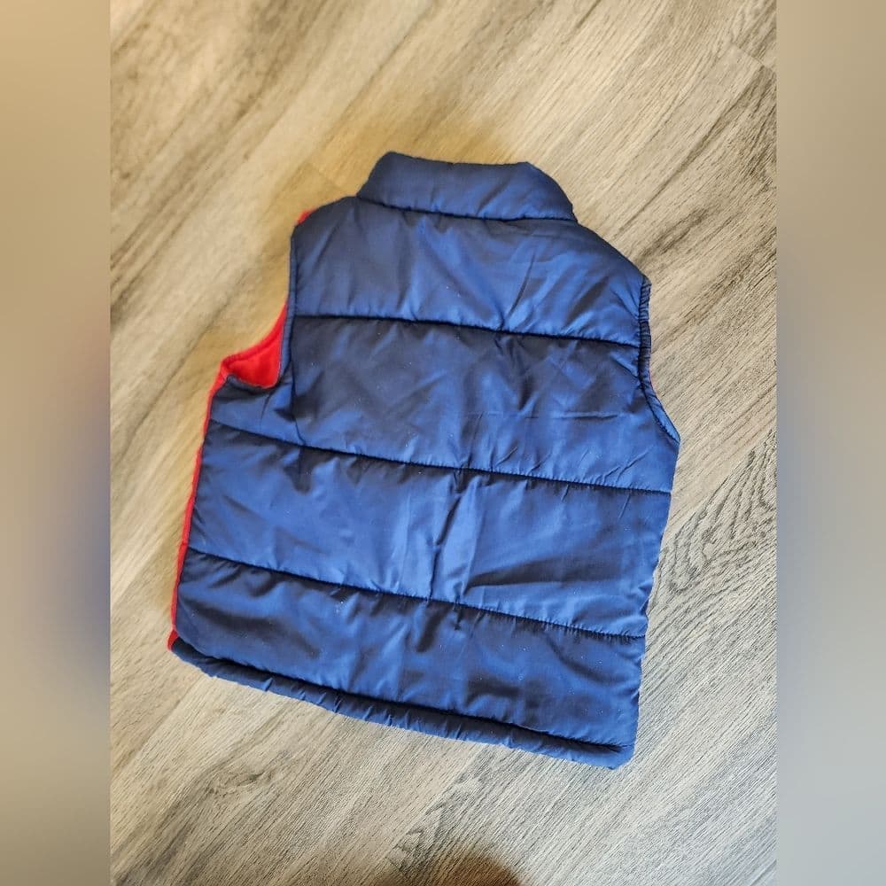 Tommy Hilfiger Blue and Red Baby Puffer Vest - Thumbnail 3