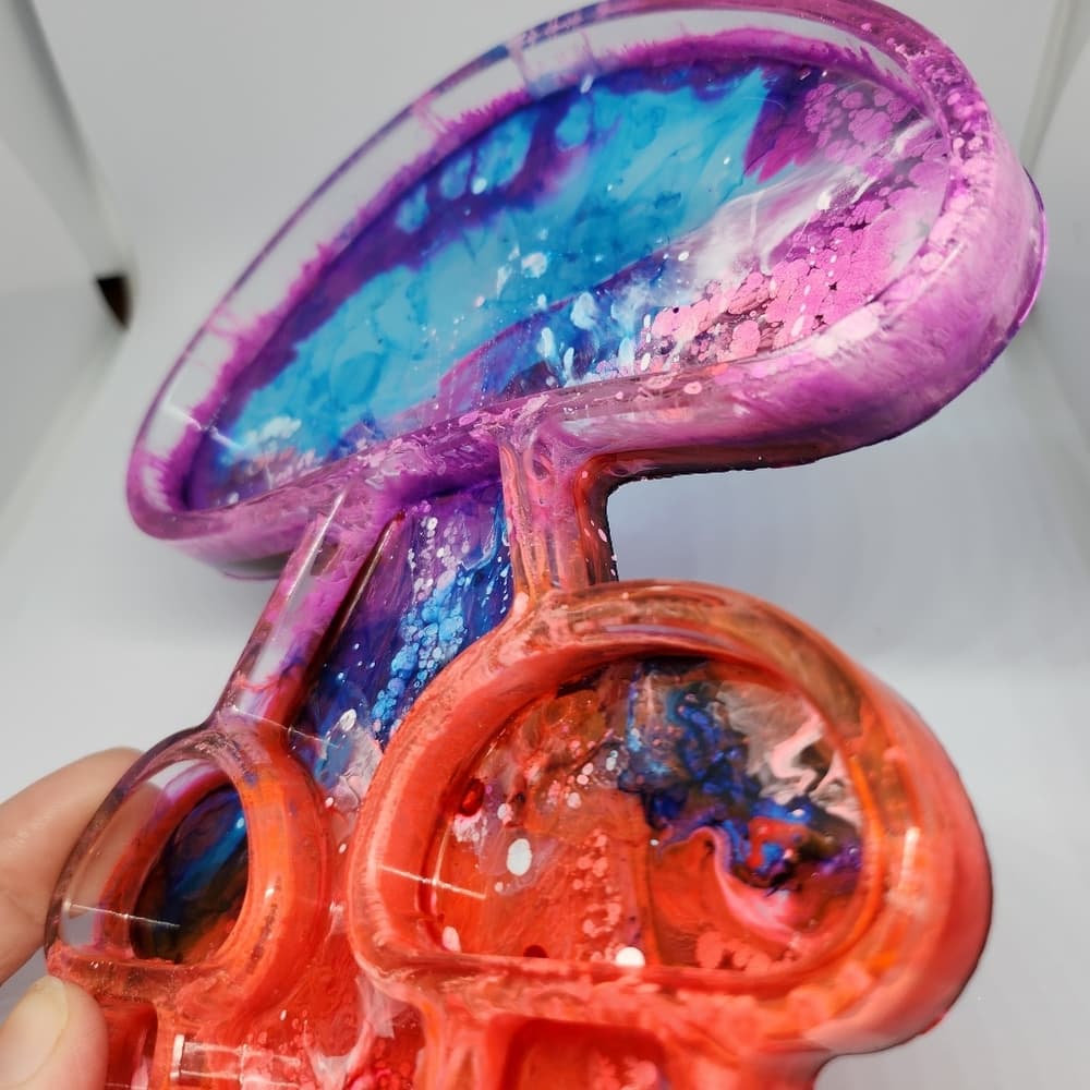 Funky Colorful Resin Mushroom Tray Jewelry Rolling Tray Vanity Make up Holder - Thumbnail 6