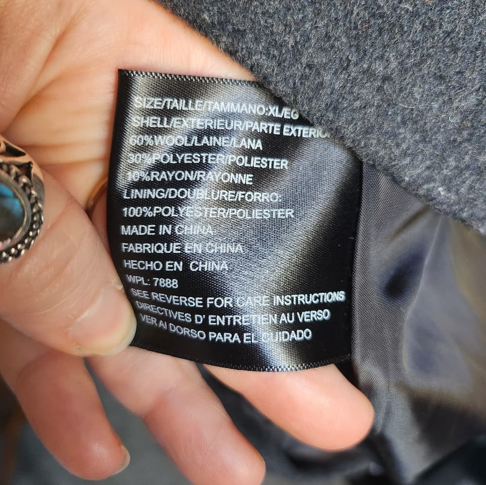Micheal Micheal Kors Dark Heather Gray Wool Blend Pea Coat - Thumbnail 7