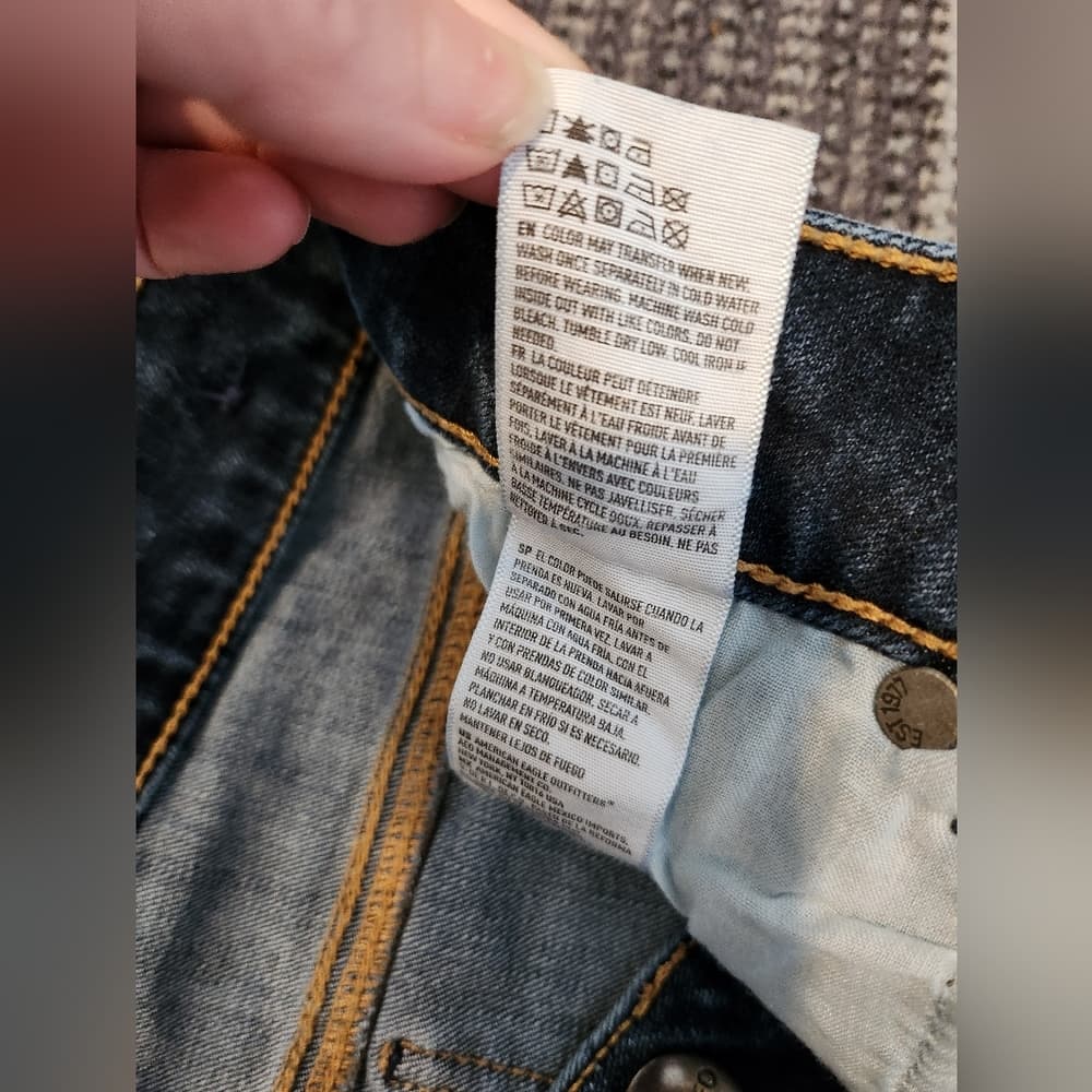 America Eagle Outfitters Blue Denim Cut Off Jean Shorts - Thumbnail 5