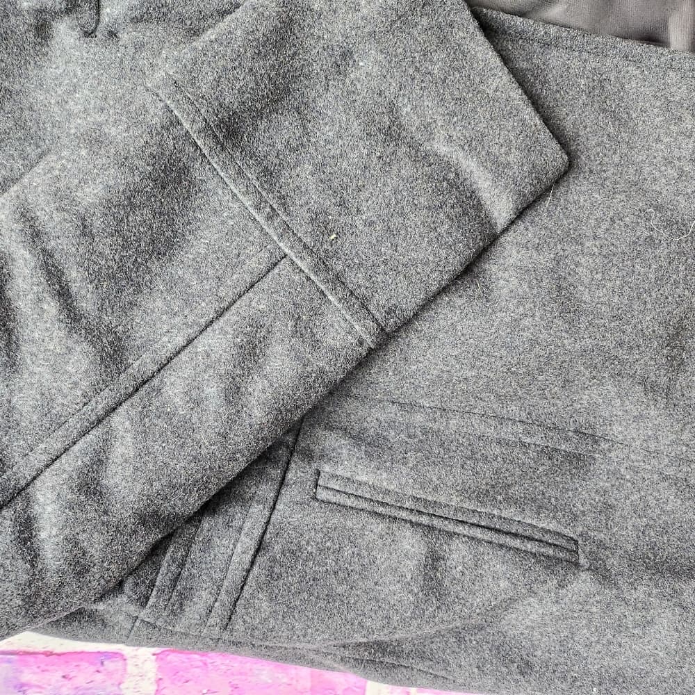 Micheal Micheal Kors Dark Heather Gray Wool Blend Pea Coat - Thumbnail 8