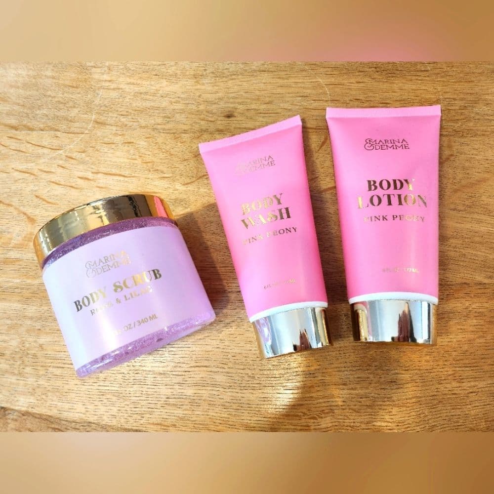 Marina & Demme Pink Peony Body Wash and Lotion and Rose Lilac Body Scub - Thumbnail 7