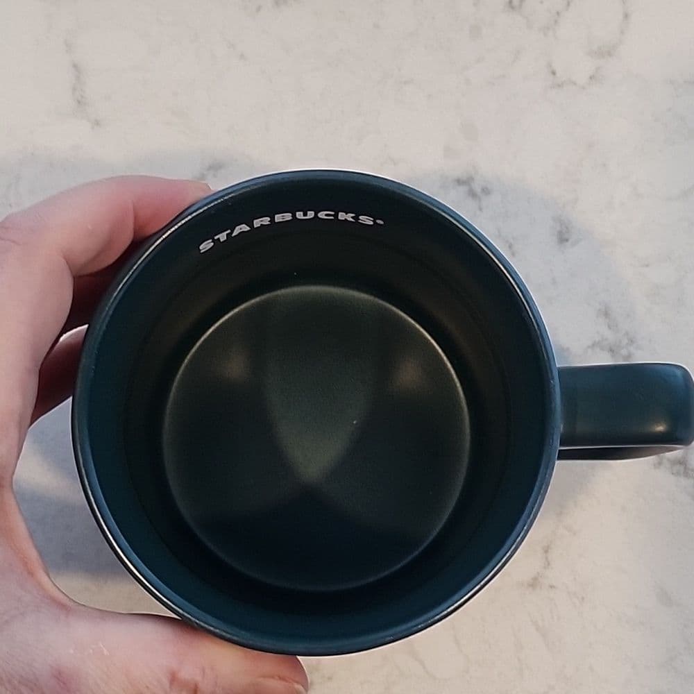 Teal Green Hammered Look Large Starbucks Coffee MUG 14 OZ - Thumbnail 5