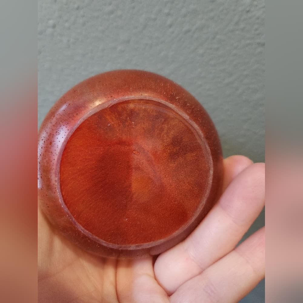 Orange White and Metallic Retro Mushroom Storage Jar Trinket Jewelry Canister - Thumbnail 5
