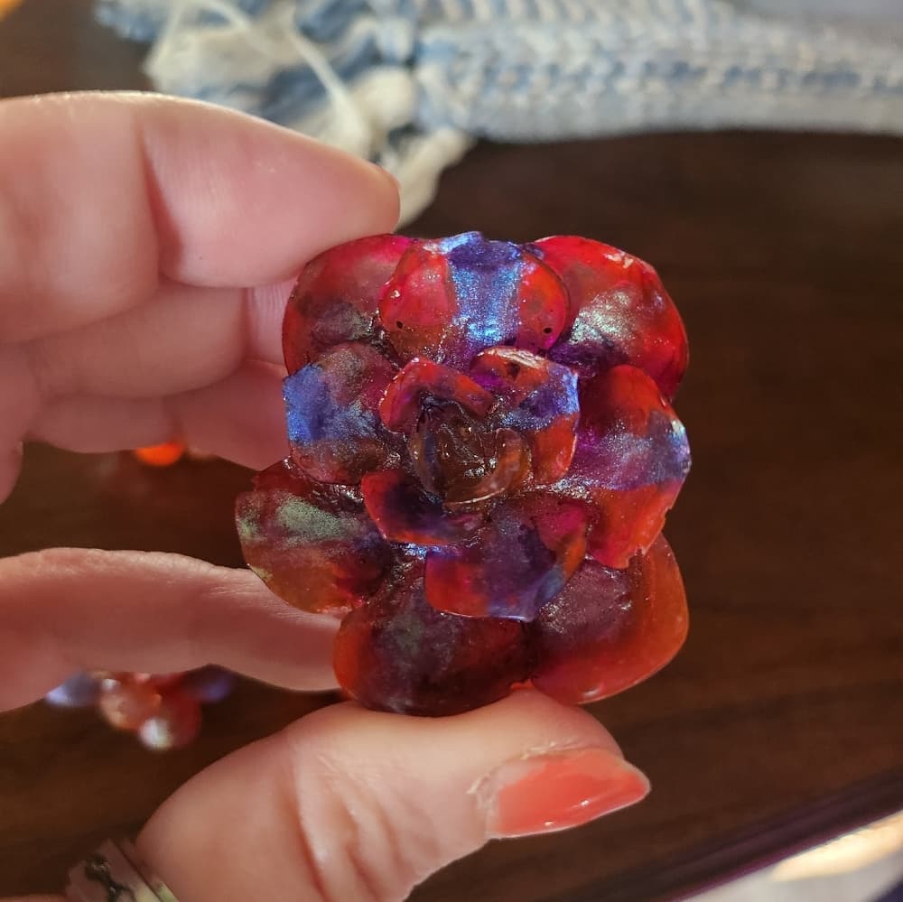 Set of 4 Vibrant Red Tones Floral Succulent Strong Fridge Magnets - Thumbnail 5