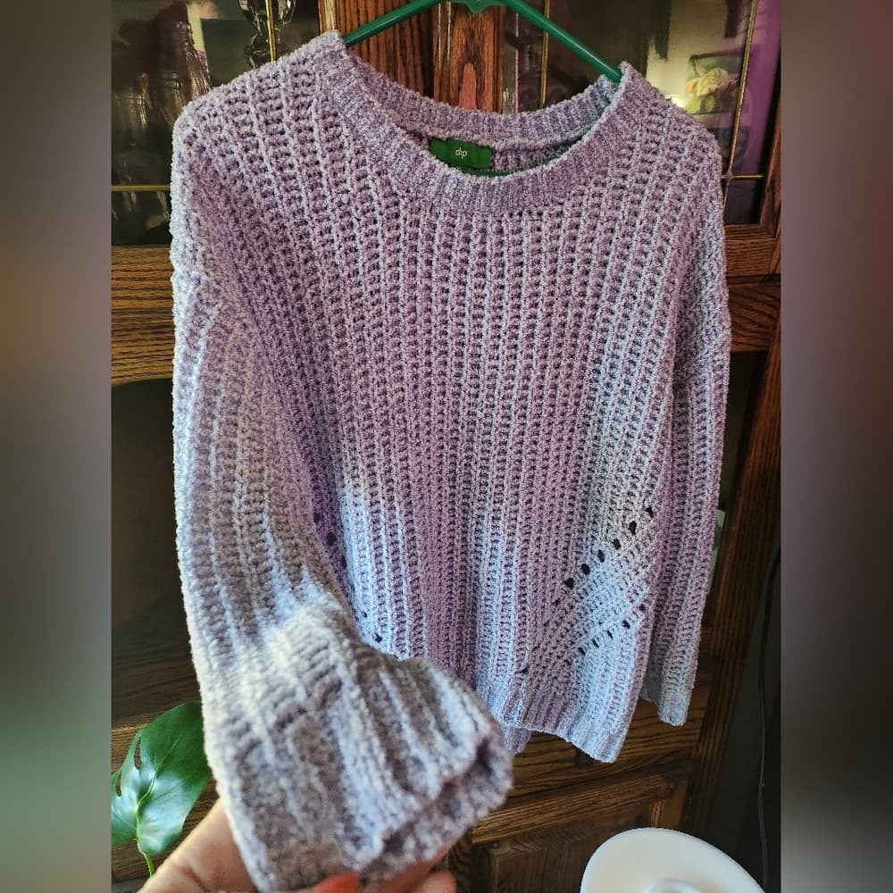 Cute dip Pastel Lavender Light Purple Soft Chanel Like Sweater Soft - Thumbnail 4