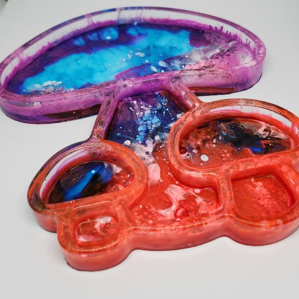 Funky Colorful Resin Mushroom Tray Jewelry Rolling Tray Vanity Make up Holder - Thumbnail 5