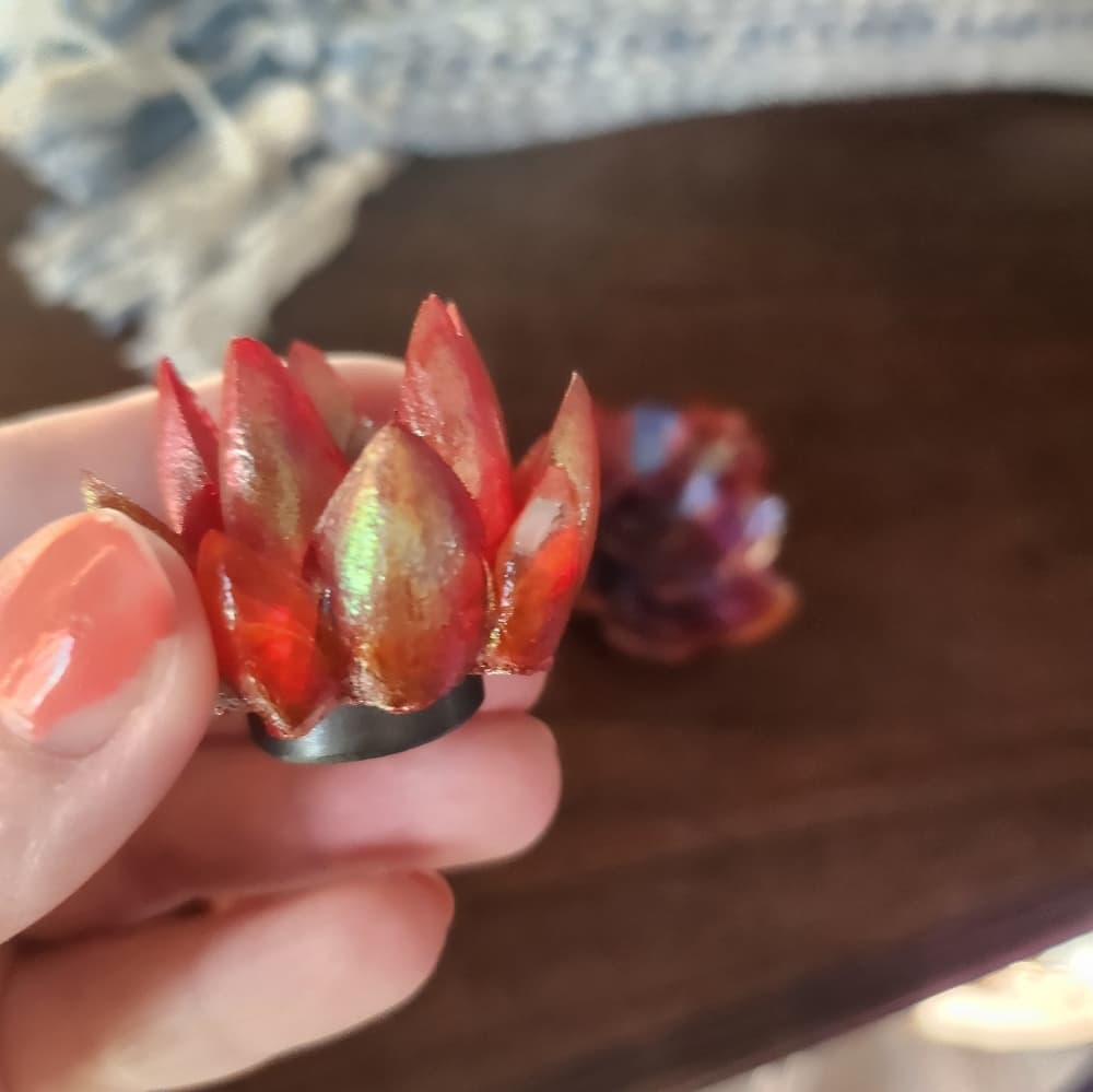 Set of 4 Vibrant Red Tones Floral Succulent Strong Fridge Magnets - Thumbnail 6