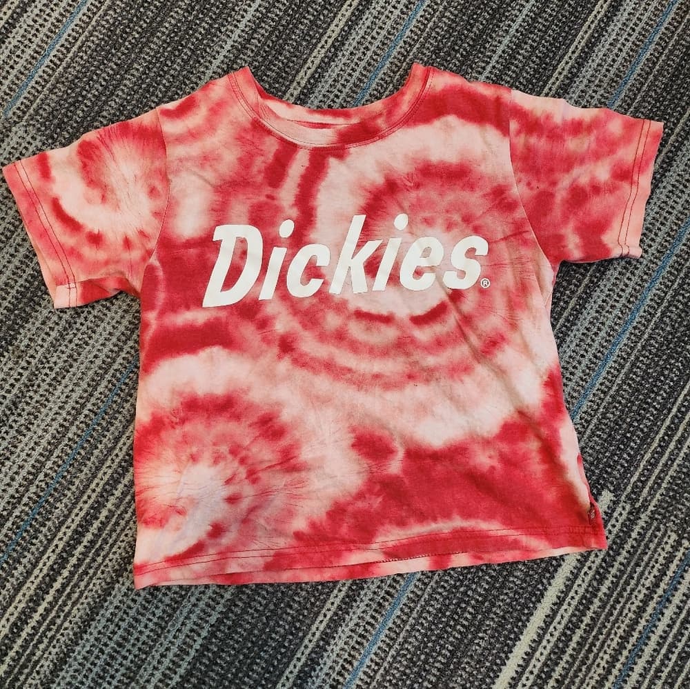Dickies Red Swirly Tie Dye Crop Top - Thumbnail 8