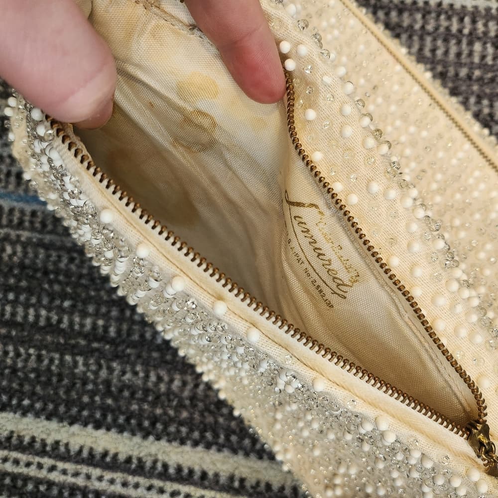 Vintage Corde-Bead By Lumered Hand Beaded Clutch Wallet Made in USA - Thumbnail 5