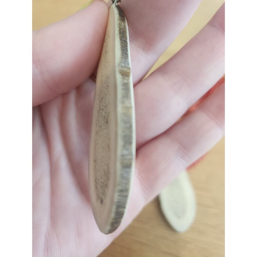 Awesome Sliced Bone Long Statement Earrings - Thumbnail 4