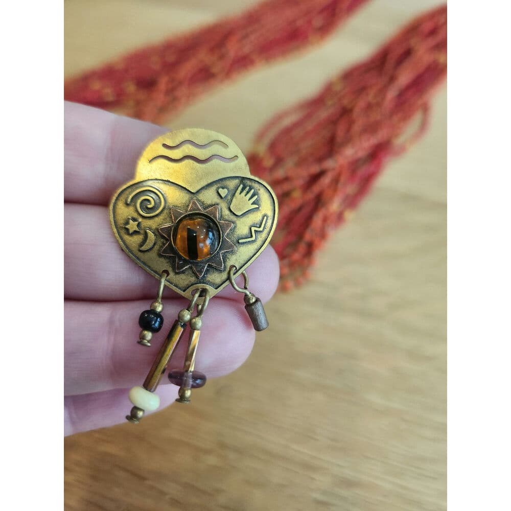 Cute Artison Retro Funky Brooch With Dangling Beads and Charms - Thumbnail 4