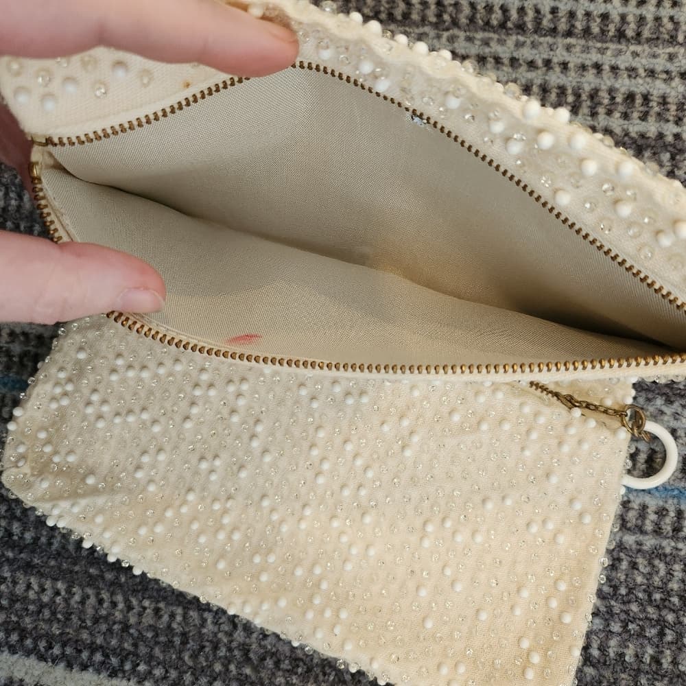 Vintage Corde-Bead By Lumered Hand Beaded Clutch Wallet Made in USA - Thumbnail 7