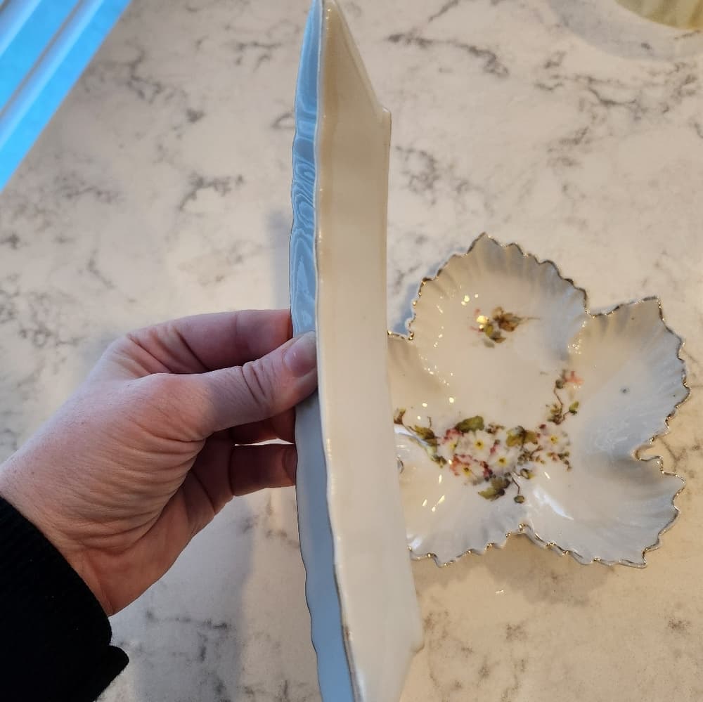 Two Misc Floral Vintage Leaf and Moon Plate Dishes for Trinkets - Thumbnail 5