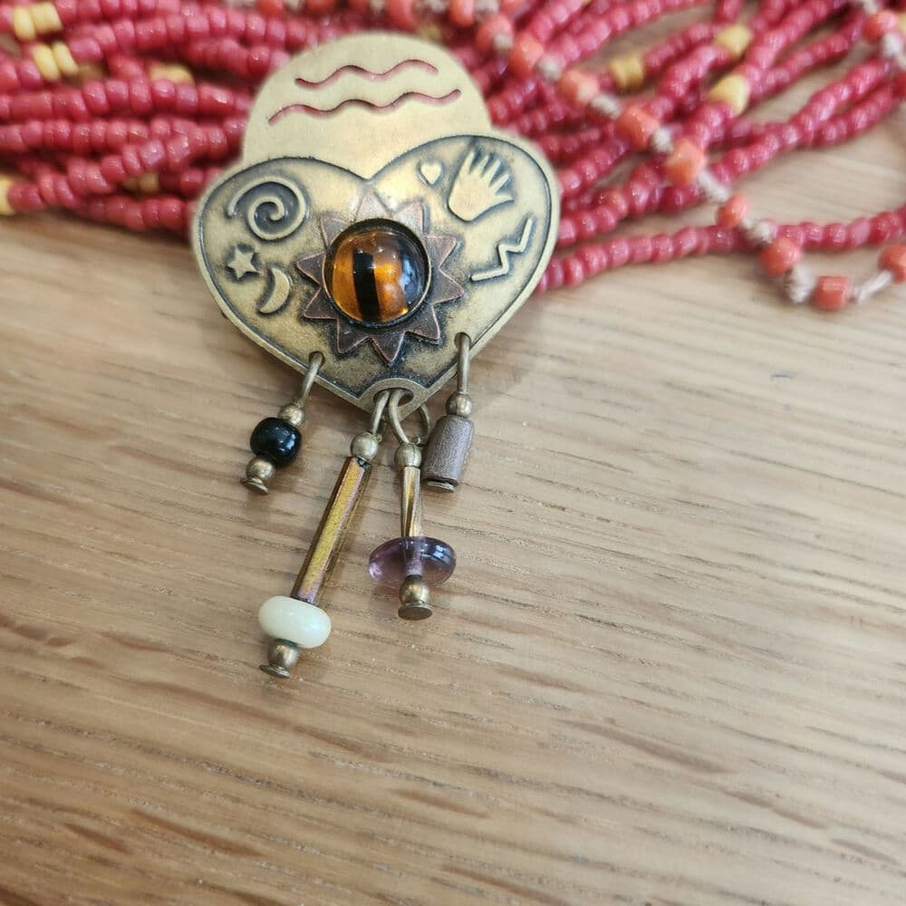 Cute Artison Retro Funky Brooch With Dangling Beads and Charms - Thumbnail 5