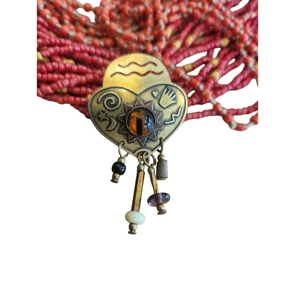 Cute Artison Retro Funky Brooch With Dangling Beads and Charms
